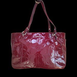 COACH Signature East West Embossed Patent Leather Carryall Tote [No H1149-F17729